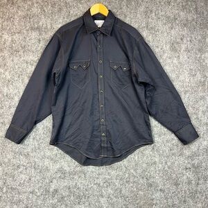 Vintage Rockmount Ranch Wear Men's Blue Western Button-Up Shirt Long Sleeve L